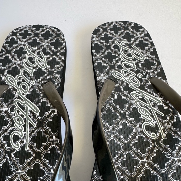 Brighton Flip Flops Thong Sandals Black & White Summer Shoes EUC Womens 8 - Picture 4 of 9